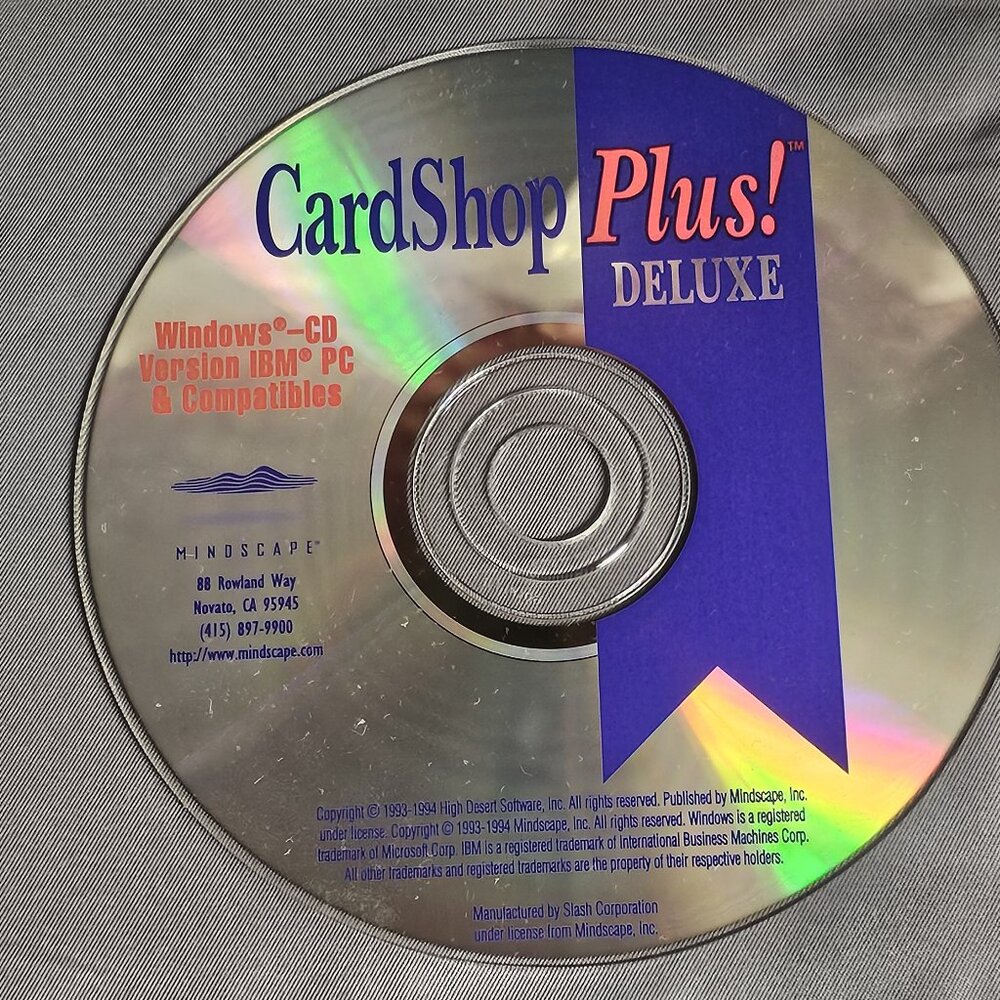 Cardshop Plus! Deluxe (PC, 1994) Program
